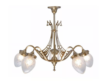 GENOA 5 - Handmade brass chandelier by Patinas Lighting - view 2